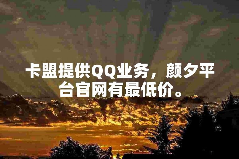 卡盟提供QQ业务，颜夕平台官网有最低价。