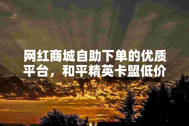 网红商城自助下单的优质平台，和平精英卡盟低价自助下单。