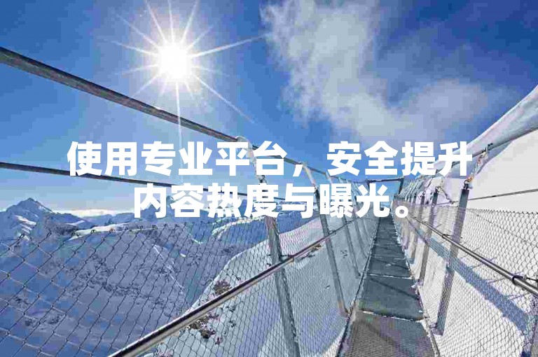 使用专业平台，安全提升内容热度与曝光。