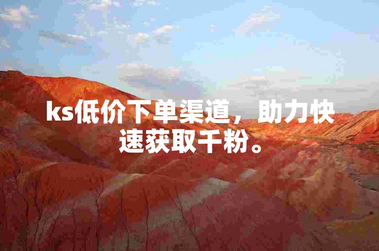 ks低价下单渠道，助力快速获取千粉。