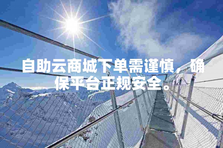 自助云商城下单需谨慎，确保平台正规安全。