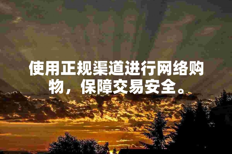 使用正规渠道进行网络购物，保障交易安全。