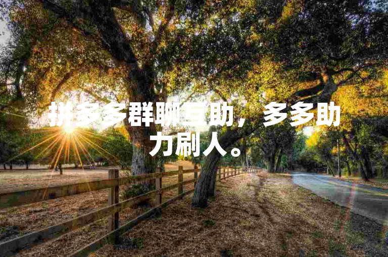 拼多多群聊互助，多多助力刷人。