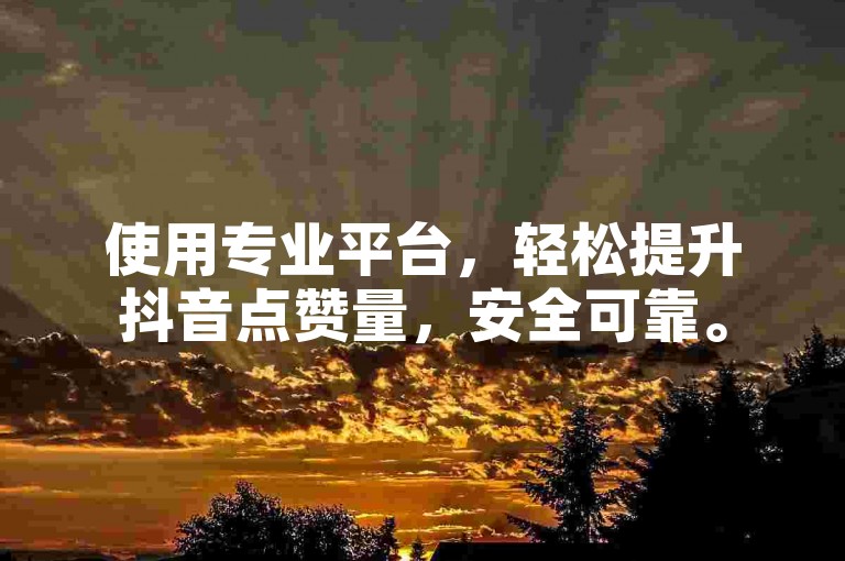 使用专业平台，轻松提升抖音点赞量，安全可靠。