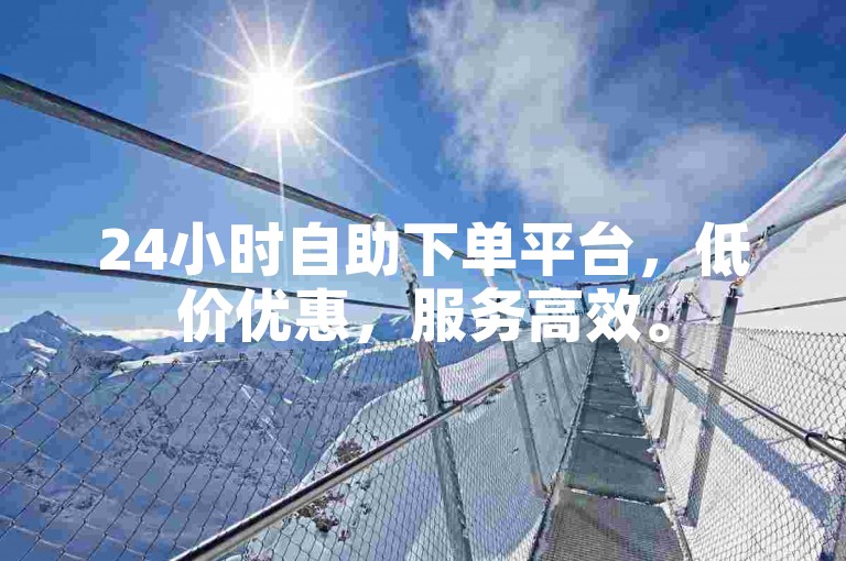 24小时自助下单平台，低价优惠，服务高效。