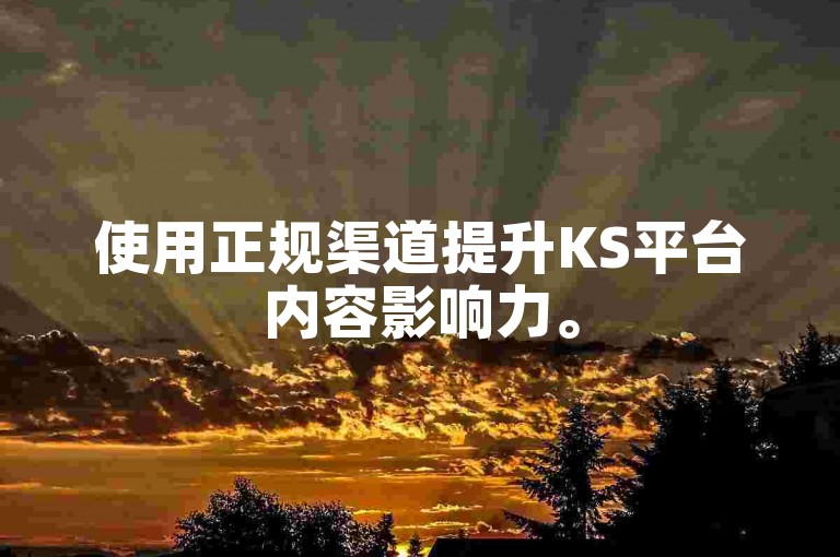 使用正规渠道提升KS平台内容影响力。