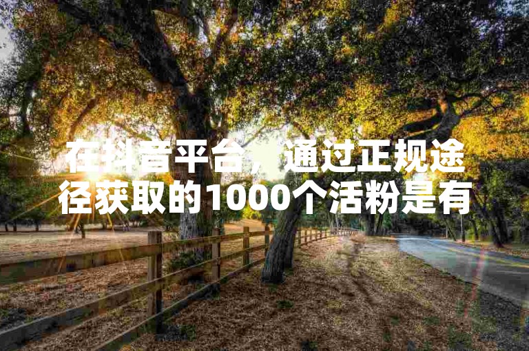 在抖音平台，通过正规途径获取的1000个活粉是有价值的。