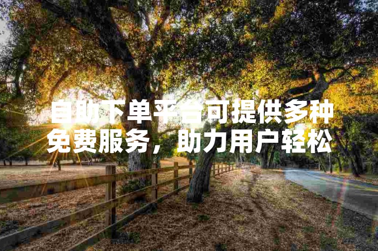 自助下单平台可提供多种免费服务，助力用户轻松完成任务。