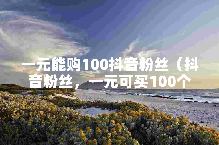 一元能购100抖音粉丝（抖音粉丝，一元可买100个？）。