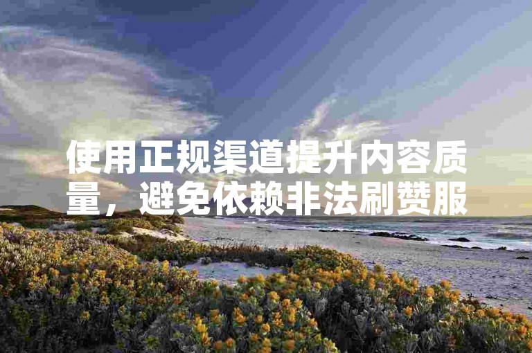使用正规渠道提升内容质量，避免依赖非法刷赞服务。