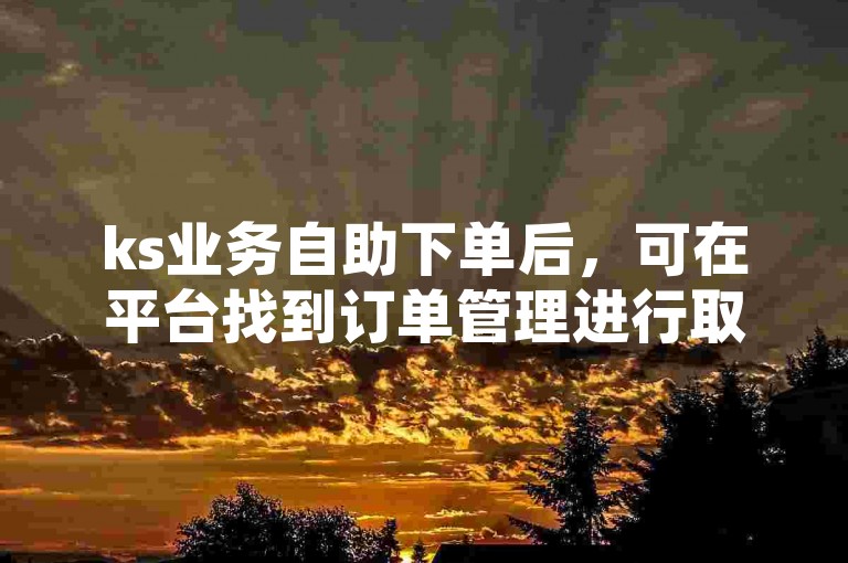 ks业务自助下单后，可在平台找到订单管理进行取消操作。