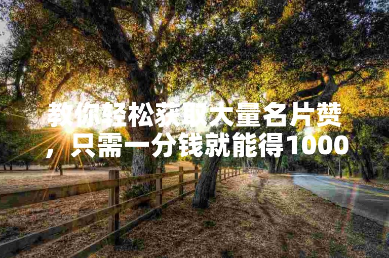 教你轻松获取大量名片赞，只需一分钱就能得10000赞哦。