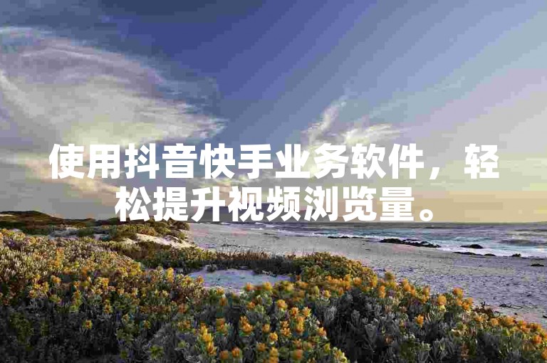 使用抖音快手业务软件，轻松提升视频浏览量。