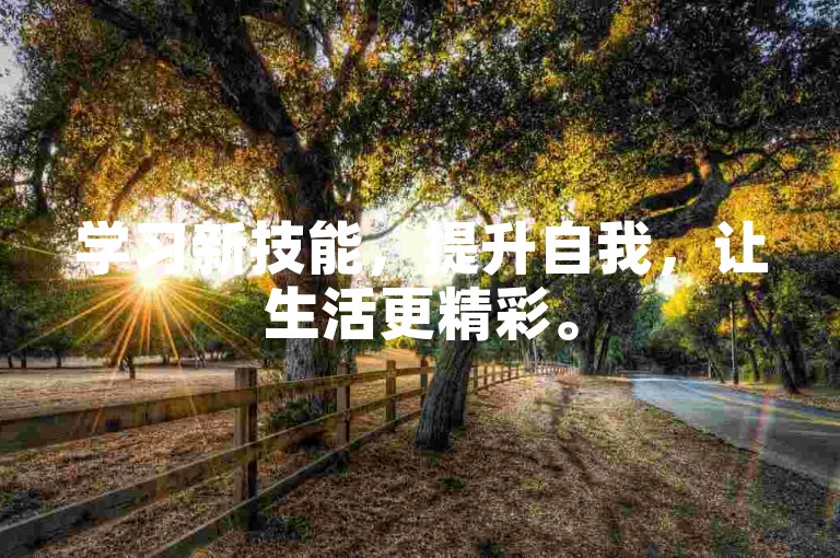 学习新技能，提升自我，让生活更精彩。