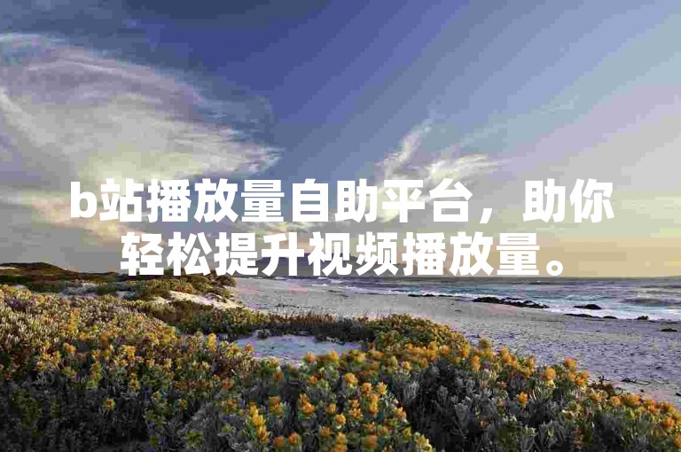 b站播放量自助平台，助你轻松提升视频播放量。
