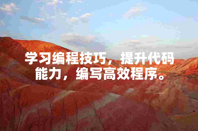 学习编程技巧，提升代码能力，编写高效程序。