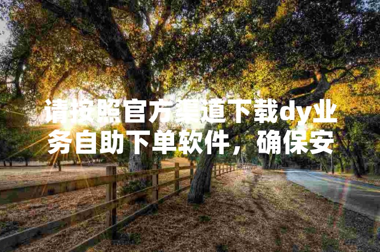 请按照官方渠道下载dy业务自助下单软件，确保安全合规。