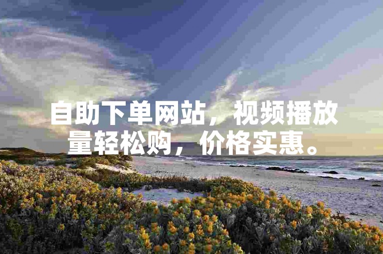 自助下单网站，视频播放量轻松购，价格实惠。