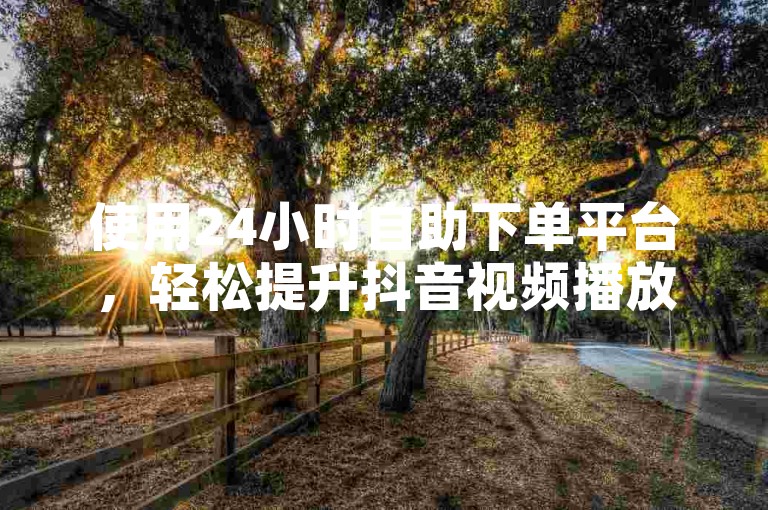 使用24小时自助下单平台，轻松提升抖音视频播放量。