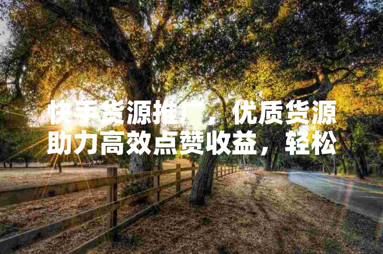 快手货源推广，优质货源助力高效点赞收益，轻松实现盈利！