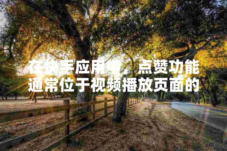 在快手应用中，点赞功能通常位于视频播放页面的右侧。
