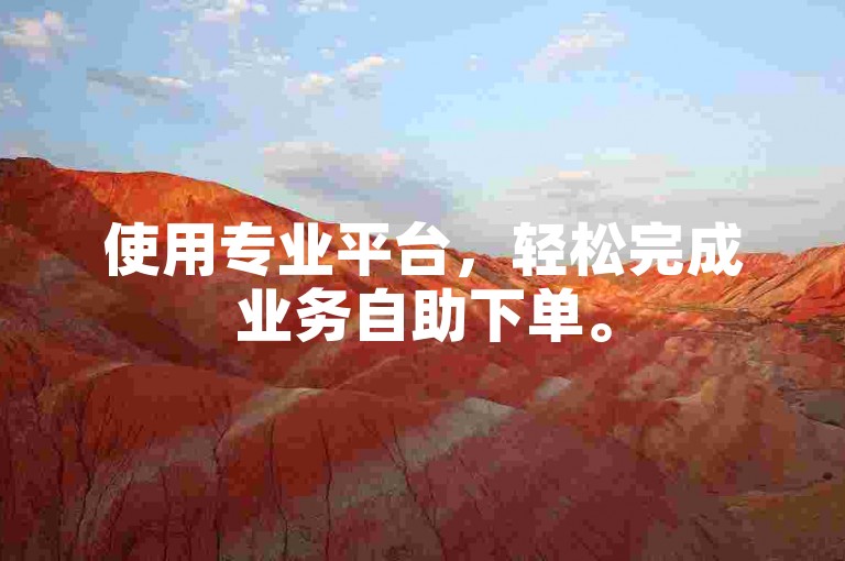 使用专业平台，轻松完成业务自助下单。