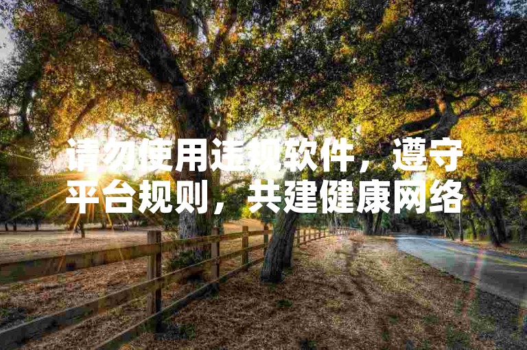 请勿使用违规软件，遵守平台规则，共建健康网络环境。
