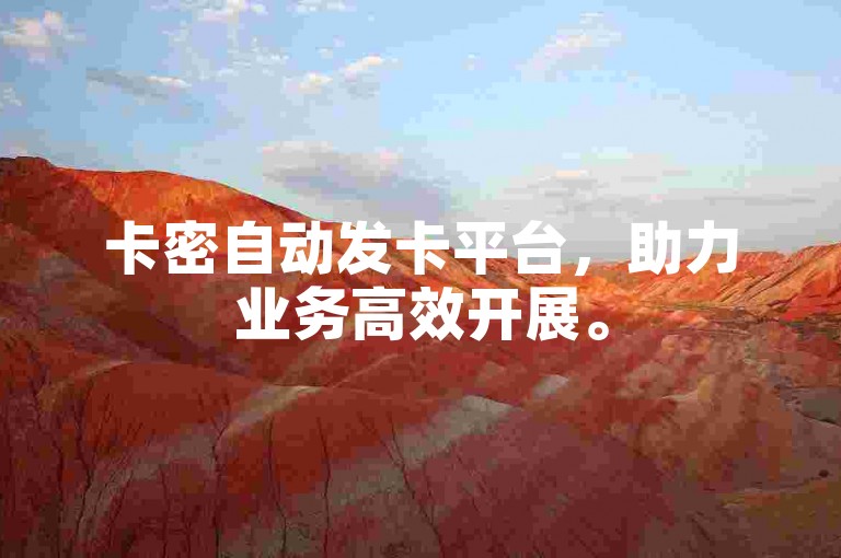卡密自动发卡平台，助力业务高效开展。