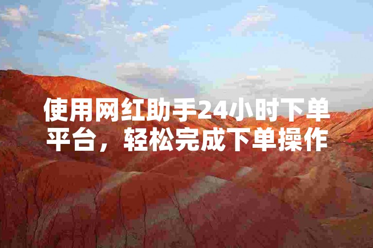 使用网红助手24小时下单平台，轻松完成下单操作。