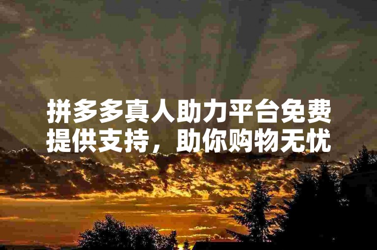 拼多多真人助力平台免费提供支持，助你购物无忧，轻松省钱。