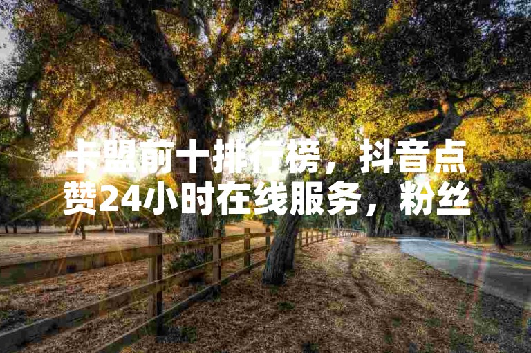 卡盟前十排行榜，抖音点赞24小时在线服务，粉丝增长业务揭秘。