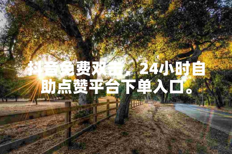 抖音免费双击，24小时自助点赞平台下单入口。