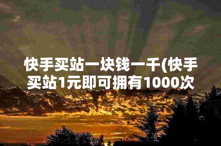 快手买站一块钱一千(快手买站1元即可拥有1000次点击的机会)