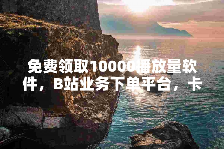 免费领取10000播放量软件，B站业务下单平台，卡盟一手货源网站。