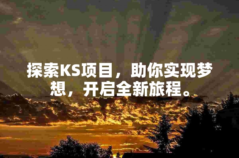 探索KS项目，助你实现梦想，开启全新旅程。