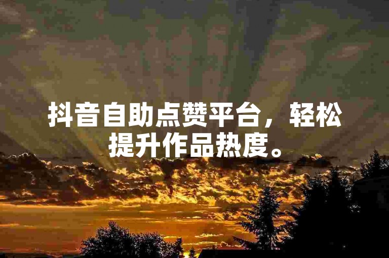 抖音自助点赞平台，轻松提升作品热度。