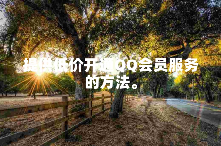 提供低价开通QQ会员服务的方法。