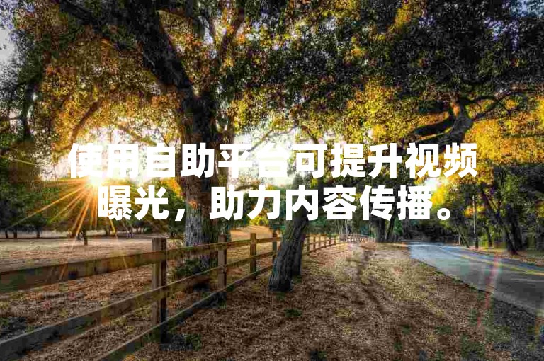 使用自助平台可提升视频曝光，助力内容传播。