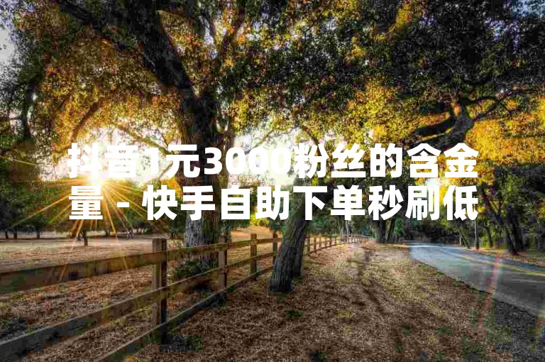 抖音1元3000粉丝的含金量 - 快手自助下单秒刷低价