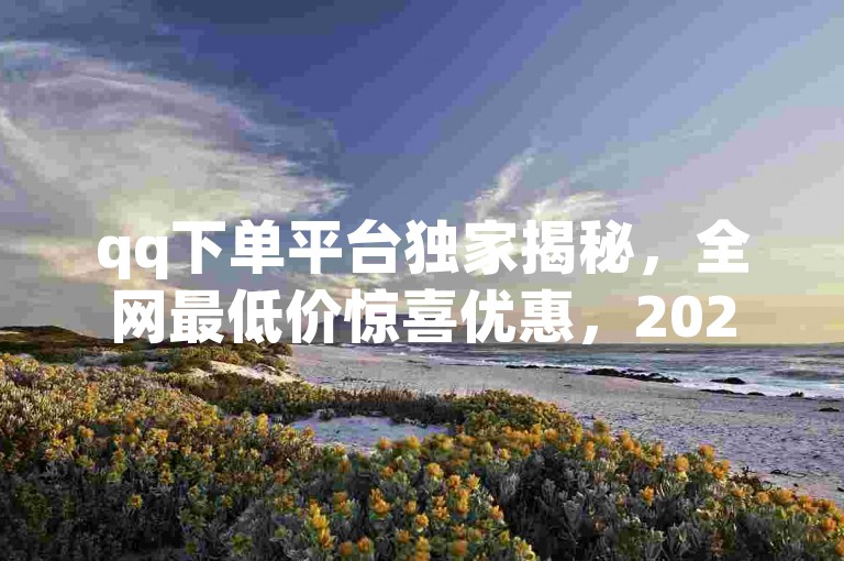 qq下单平台独家揭秘，全网最低价惊喜优惠，2025必学！