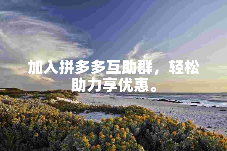 加入拼多多互助群，轻松助力享优惠。