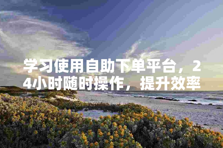 学习使用自助下单平台，24小时随时操作，提升效率。