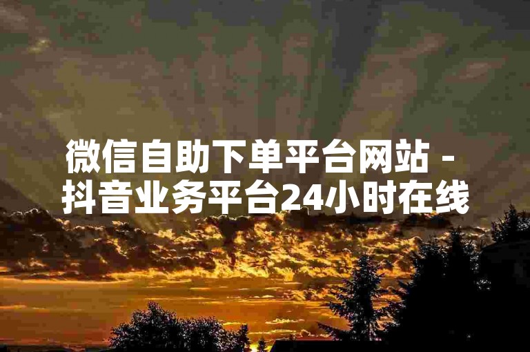 微信自助下单平台网站 - 抖音业务平台24小时在线下单。