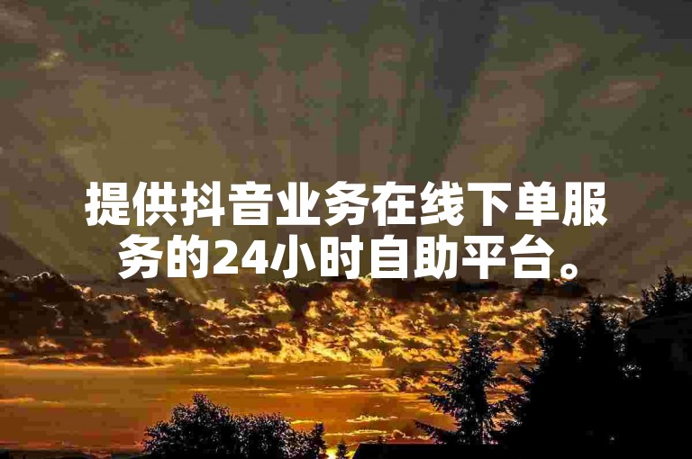 提供抖音业务在线下单服务的24小时自助平台。