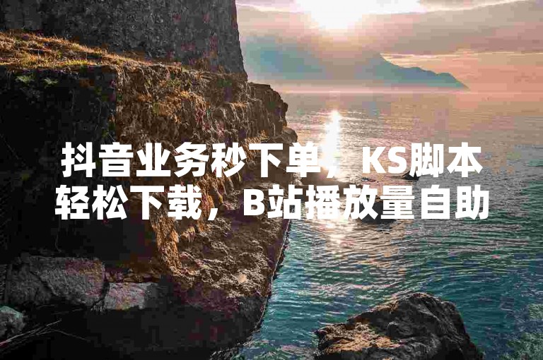 抖音业务秒下单，KS脚本轻松下载，B站播放量自助平台。