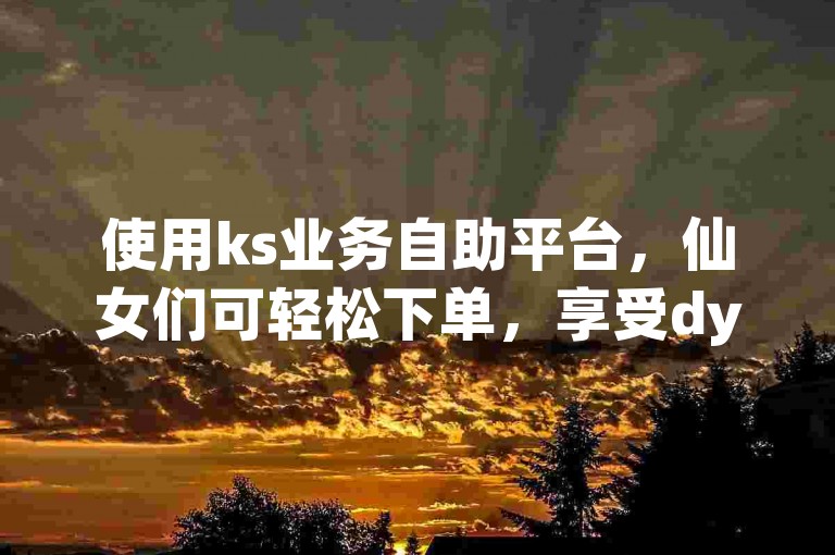 使用ks业务自助平台，仙女们可轻松下单，享受dy极速版砍价服务。