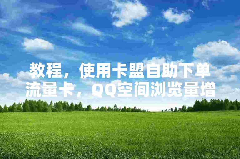 教程，使用卡盟自助下单流量卡，QQ空间浏览量增加访客数不变。