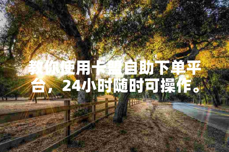 教你使用卡盟自助下单平台，24小时随时可操作。