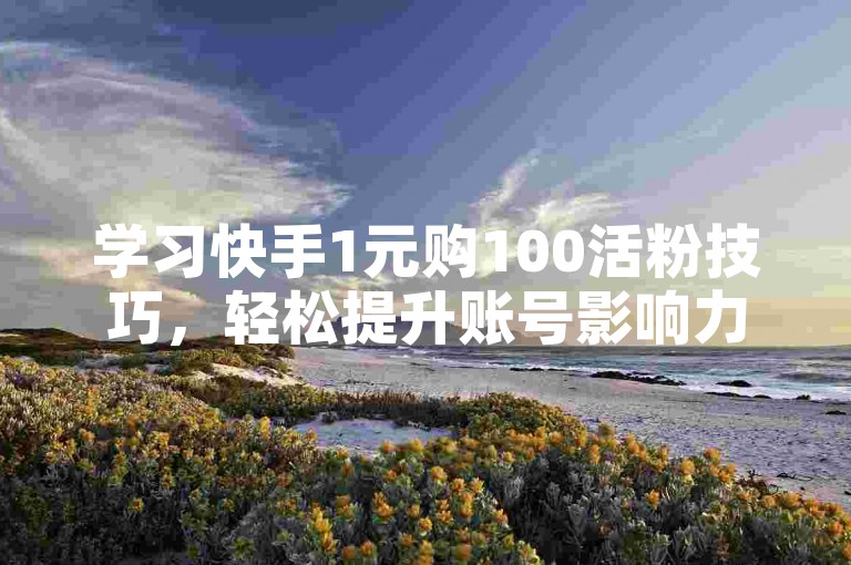 学习快手1元购100活粉技巧，轻松提升账号影响力。