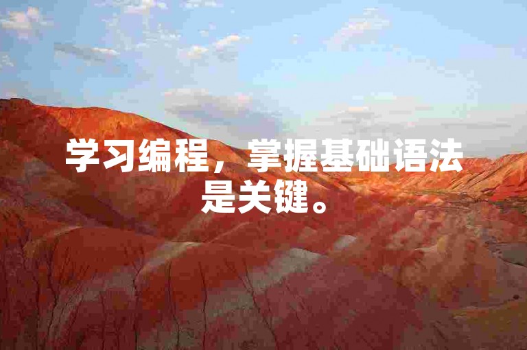 学习编程，掌握基础语法是关键。